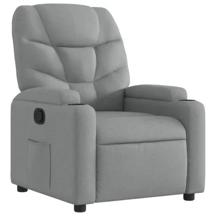 Fauteuil inclinable en tissu gris clair 2