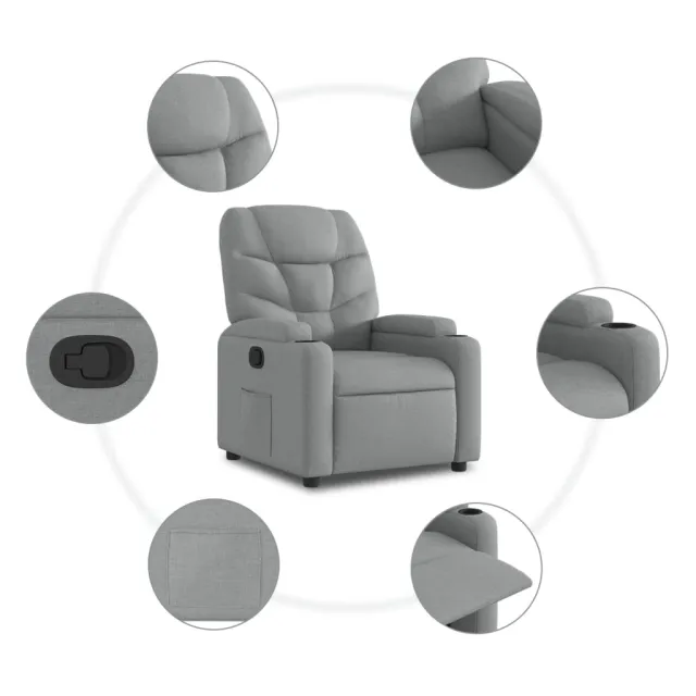 Fauteuil inclinable en tissu gris clair