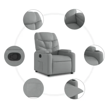 Fauteuil inclinable en tissu gris clair