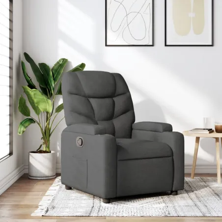 Fauteuil inclinable en tissu gris foncé