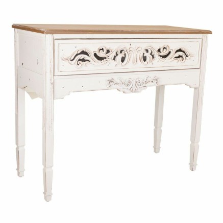 Zijtafel met lades Alexandra House Living Wit 46 x 90 x 110 cm