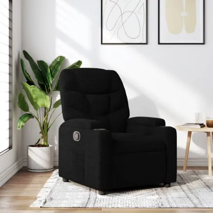Fauteuil inclinable en tissu noir