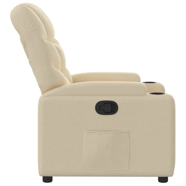 Fauteuil inclinable en tissu crème