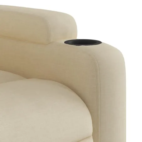 Fauteuil inclinable en tissu crème