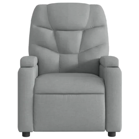 Fauteuil de massage inclinable gris clair tissu