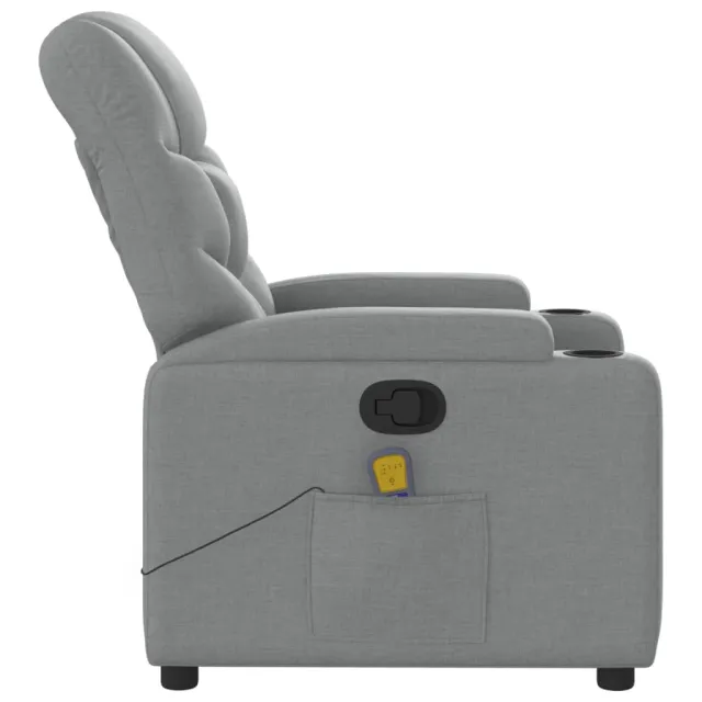 Fauteuil de massage inclinable gris clair tissu