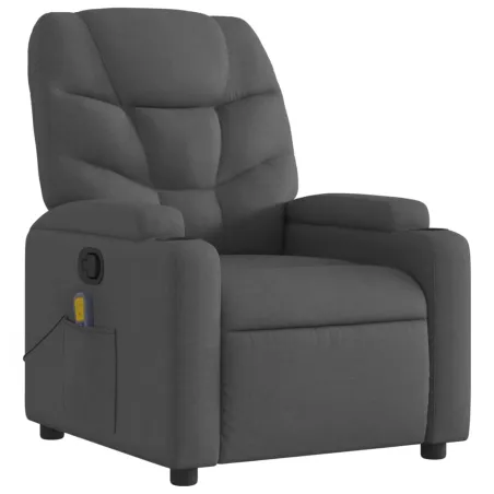 Fauteuil de massage inclinable gris foncé tissu