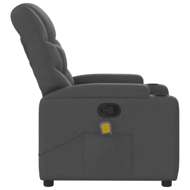 Fauteuil de massage inclinable gris foncé tissu