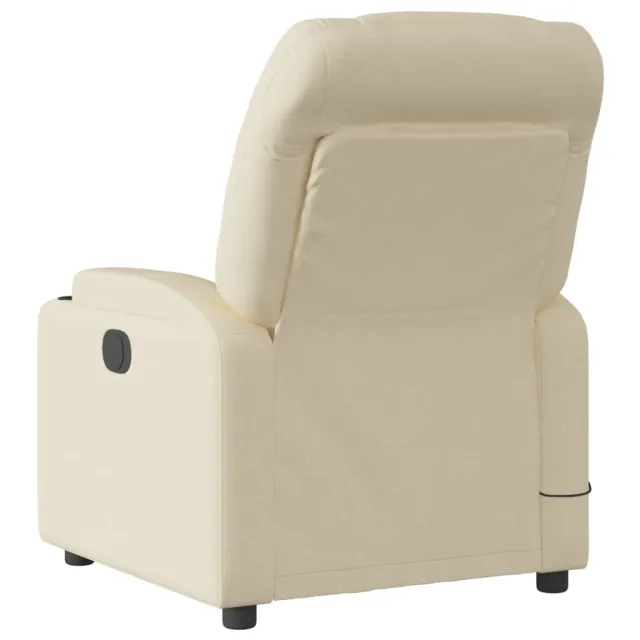 Fauteuil de massage inclinable crème tissu
