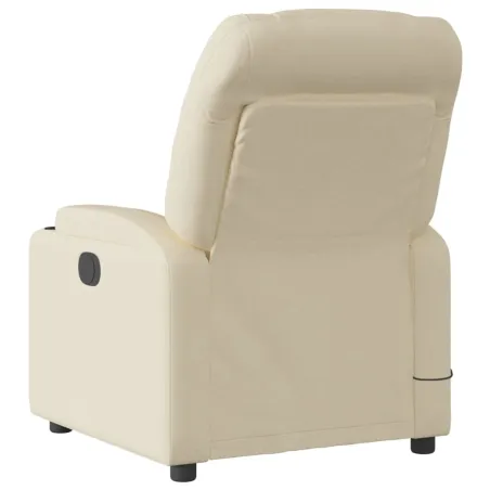 Fauteuil de massage inclinable crème tissu