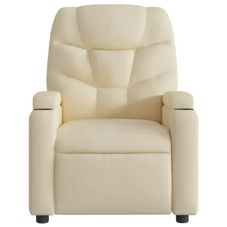 Fauteuil de massage inclinable crème tissu