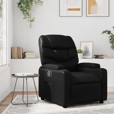Fauteuil inclinable en similicuir noir