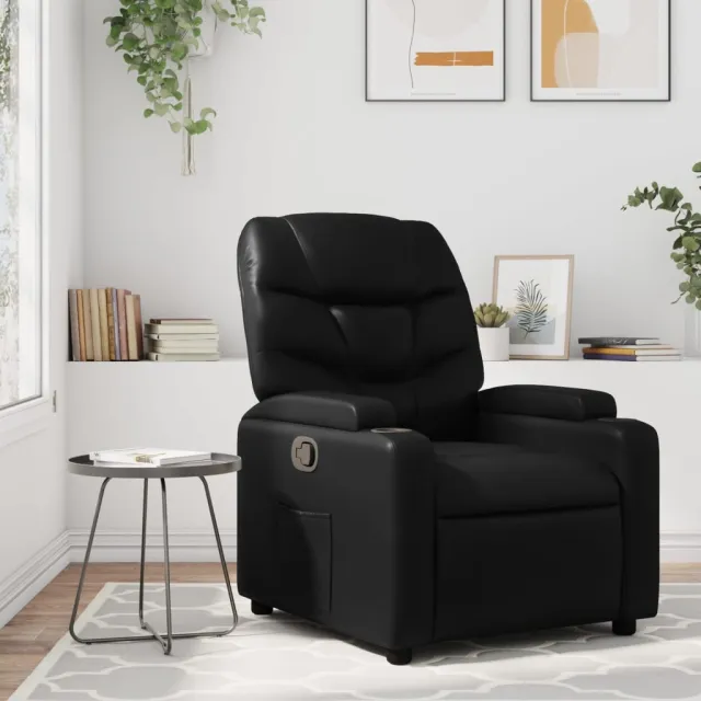 Fauteuil inclinable en similicuir noir