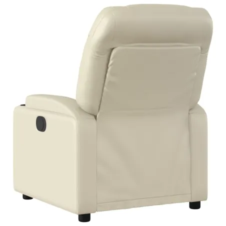 Fauteuil inclinable en similicuir crème