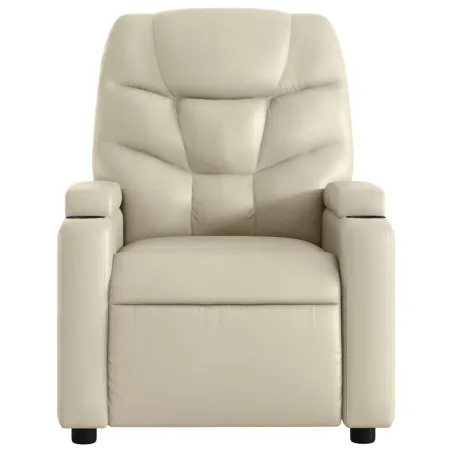 Fauteuil inclinable en similicuir crème