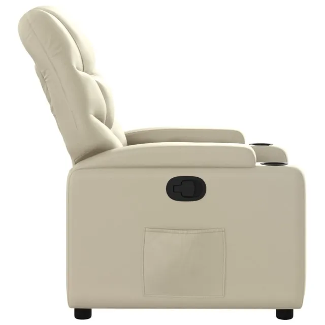 Fauteuil inclinable en similicuir crème