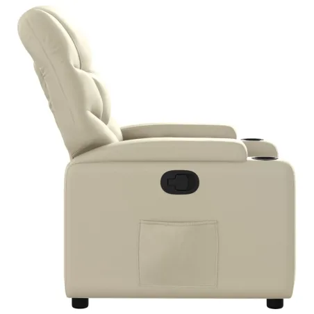 Fauteuil inclinable en similicuir crème