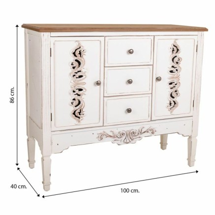 Aparador Alexandra House Living Blanco Madera de abeto Madera MDF 40 x 2