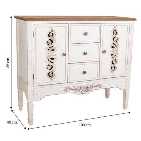 Aparador Alexandra House Living Blanco Madera de abeto Madera MDF 40 x