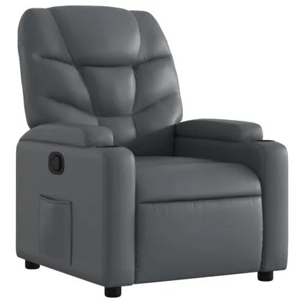 Fauteuil inclinable en similicuir gris 2