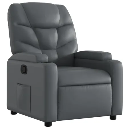 Fauteuil inclinable en similicuir gris