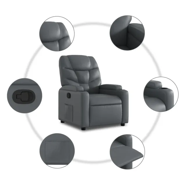 Fauteuil inclinable en similicuir gris