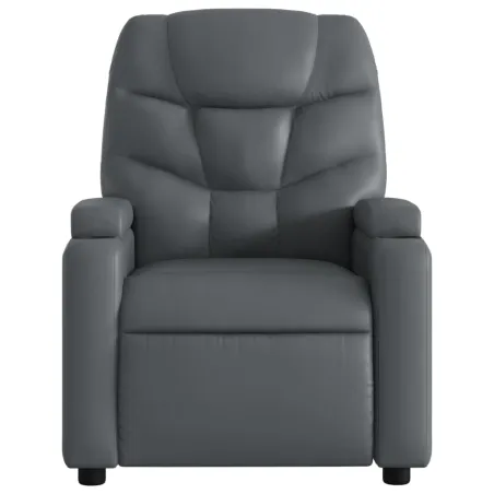 Fauteuil inclinable en similicuir gris