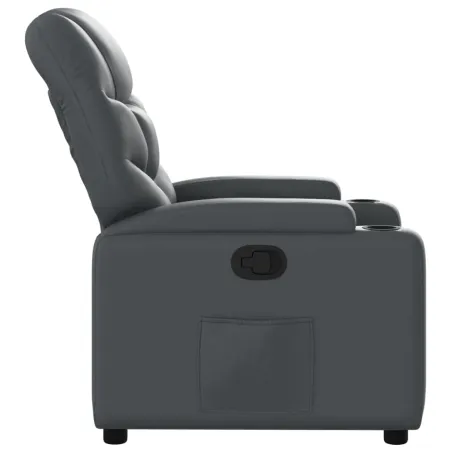 Fauteuil inclinable en similicuir gris