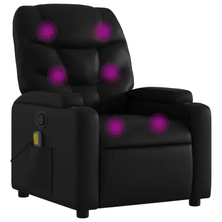 Fauteuil de massage inclinable noir similicuir 2