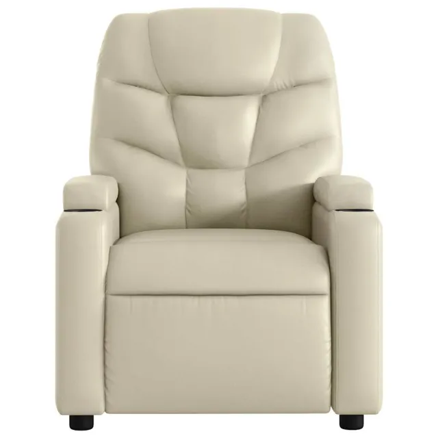 Fauteuil de massage inclinable crème similicuir