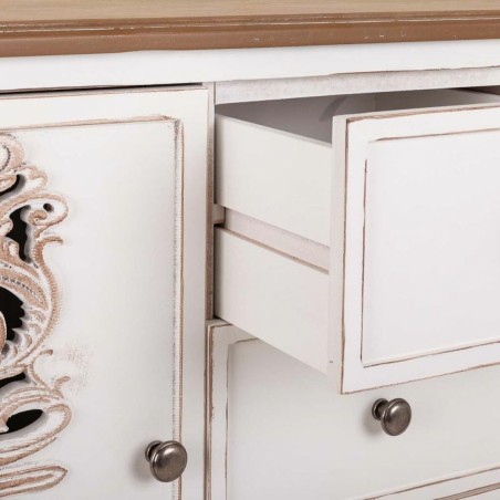 Aparador Alexandra House Living Blanco Madera de abeto Madera MDF 40 x
