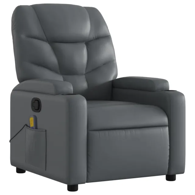 Fauteuil de massage inclinable gris similicuir
