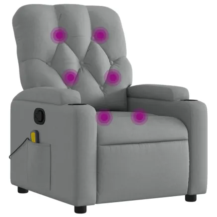 Fauteuil de massage inclinable gris clair tissu 2