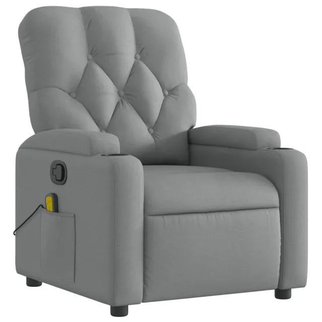 Fauteuil de massage inclinable gris clair tissu