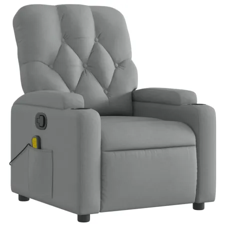 Fauteuil de massage inclinable gris clair tissu