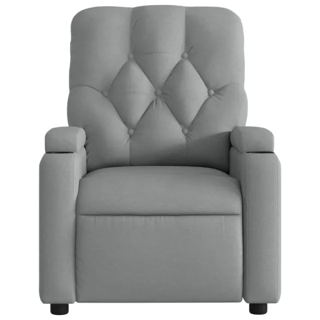 Fauteuil de massage inclinable gris clair tissu