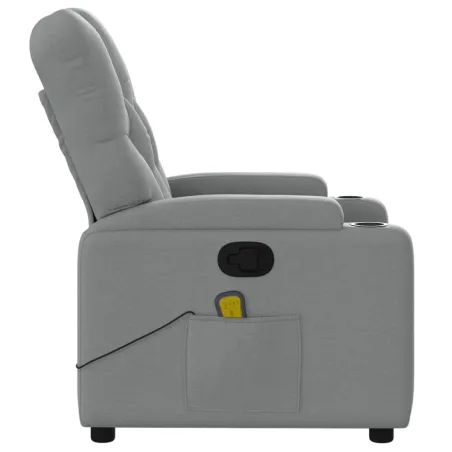 Fauteuil de massage inclinable gris clair tissu