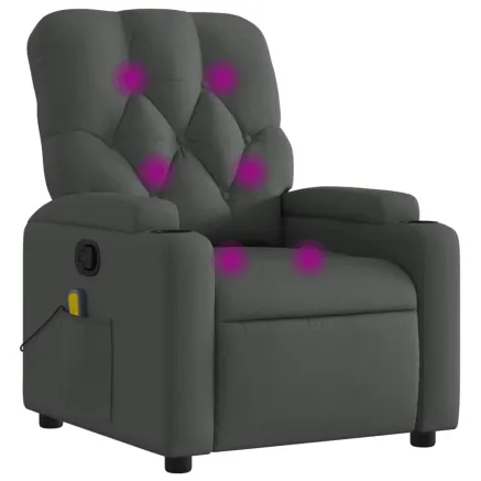 Fauteuil de massage inclinable gris foncé tissu 2