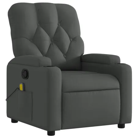 Fauteuil de massage inclinable gris foncé tissu