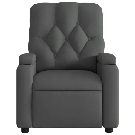 Fauteuil de massage inclinable gris foncé tissu