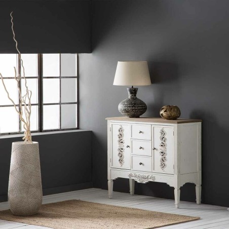 Aparador Alexandra House Living Blanco Madera de abeto Madera MDF 40 x