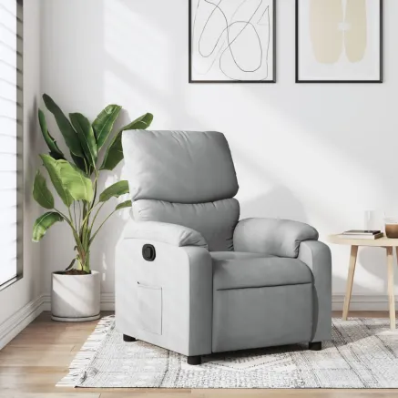 Fauteuil inclinable en tissu gris clair