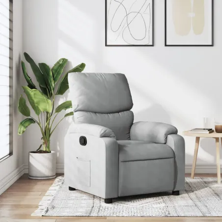 Fauteuil inclinable en tissu gris clair