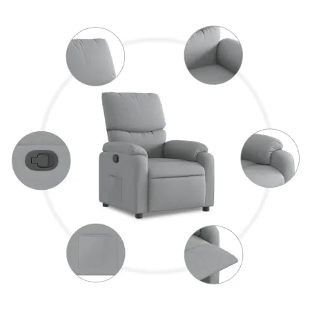 Fauteuil inclinable en tissu gris clair