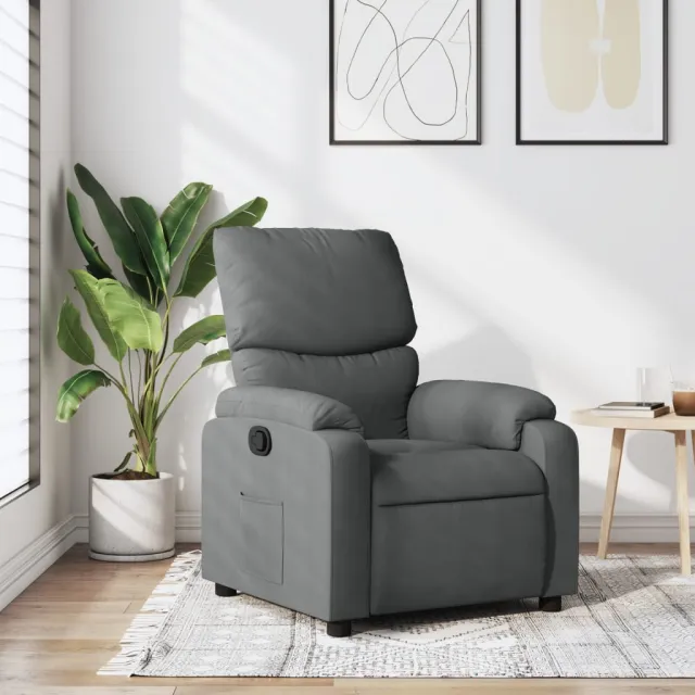Fauteuil inclinable en tissu gris foncé