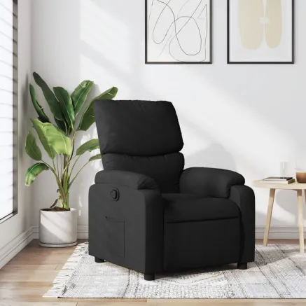 Fauteuil inclinable en tissu noir