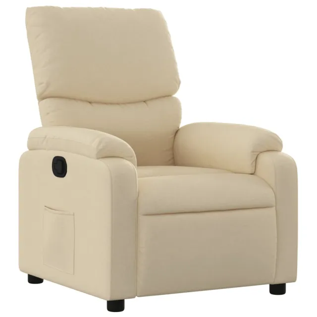 Fauteuil inclinable en tissu crème