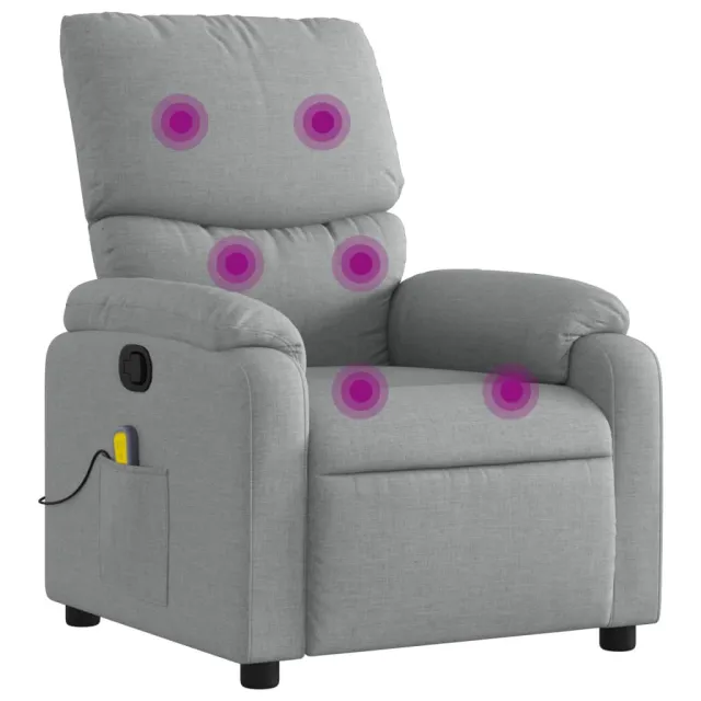 Fauteuil de massage inclinable gris clair tissu