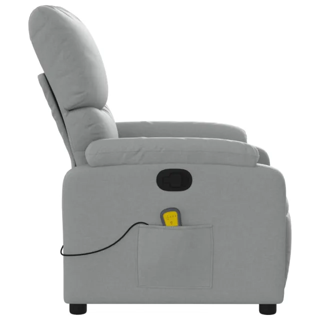 Fauteuil de massage inclinable gris clair tissu