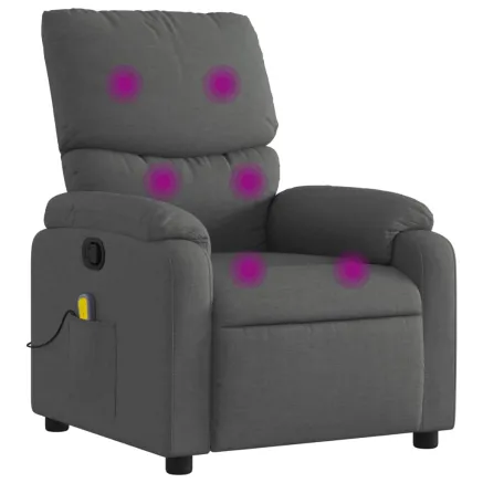 Fauteuil de massage inclinable gris foncé tissu 2
